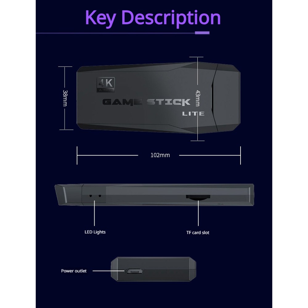 Portable 4K Retro Game Stick C - Laptop Gaming Console ulasan dan harga