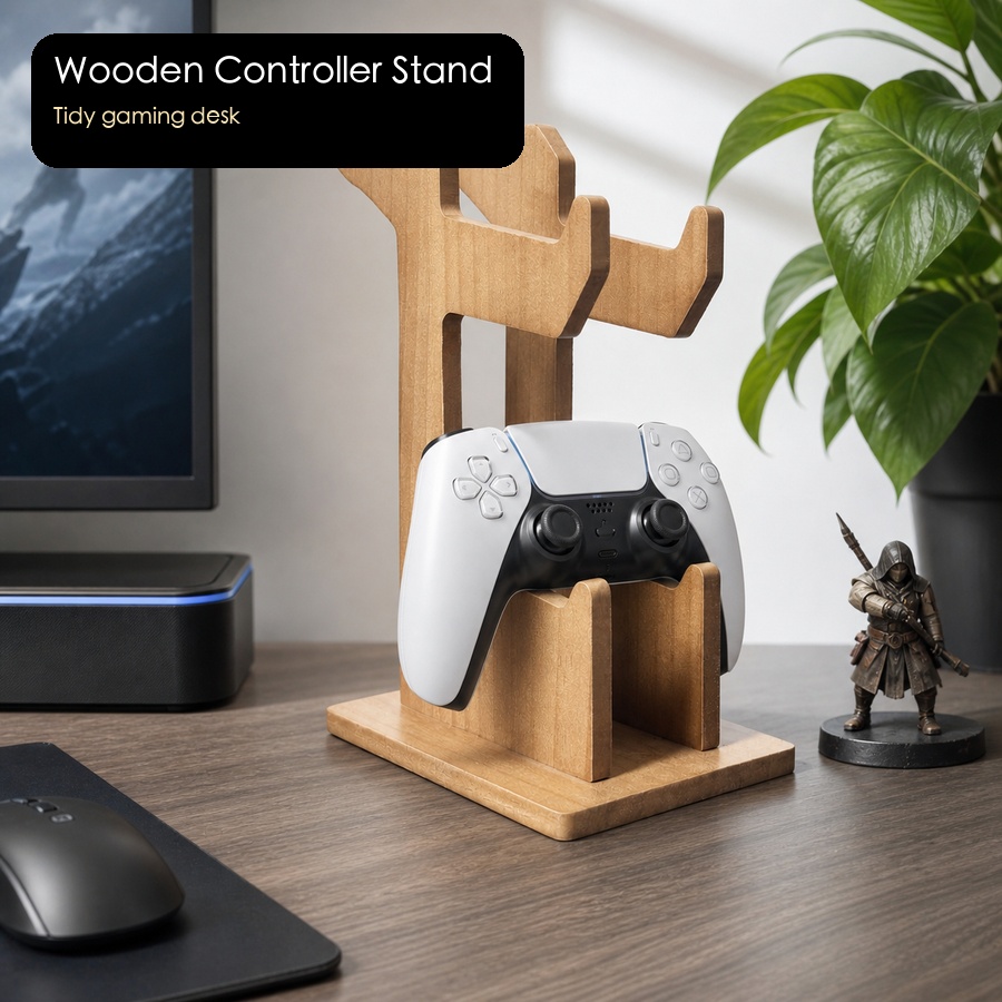 Wooden Game Controller Display - Gaming Console Organizer ulasan dan harga